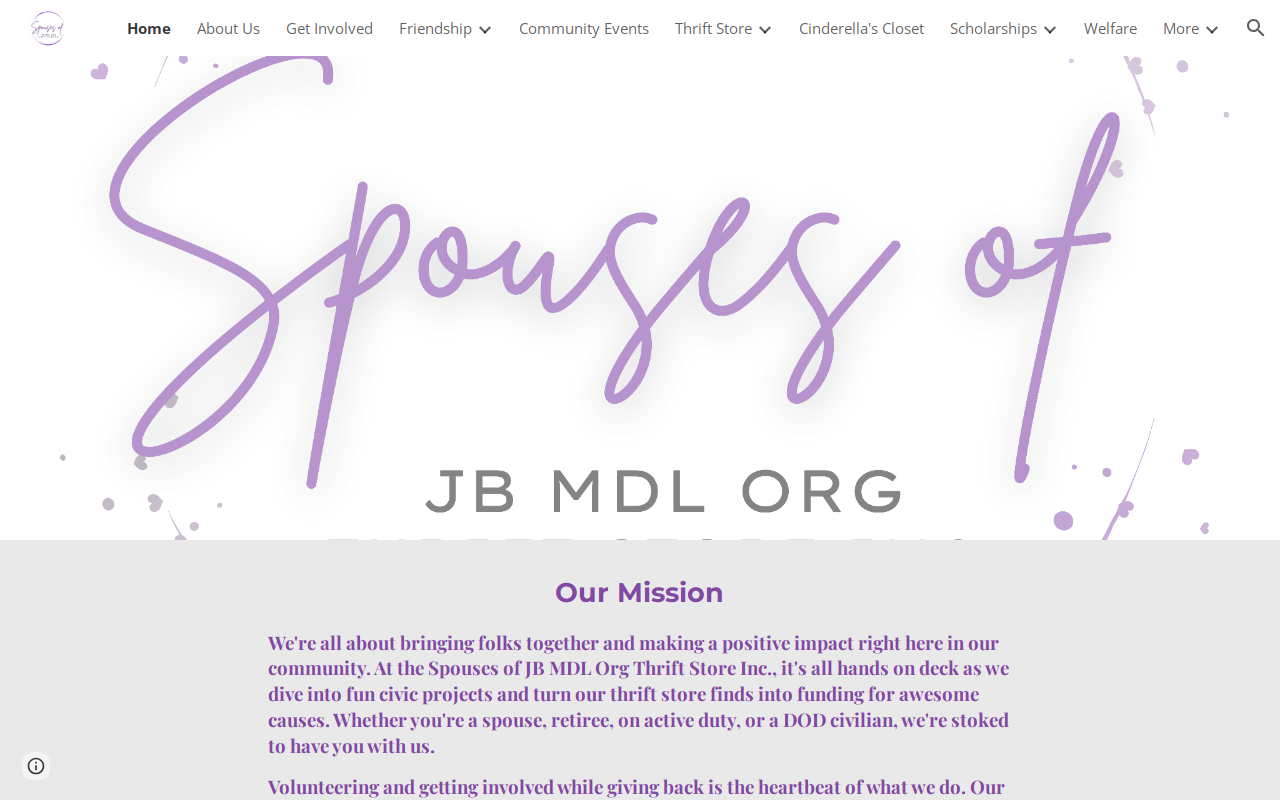 Spouses of JBMDL Organization website preview