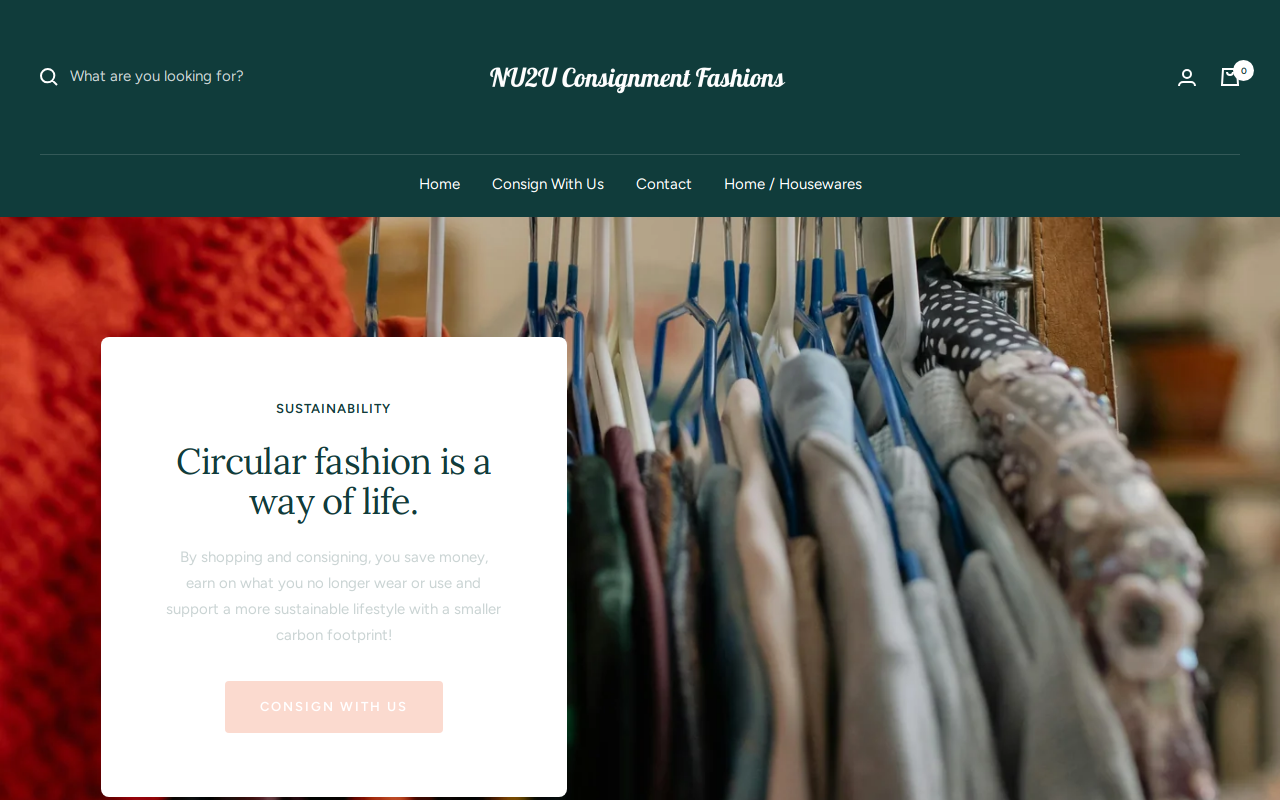 NU2U Consignment Fashions website preview