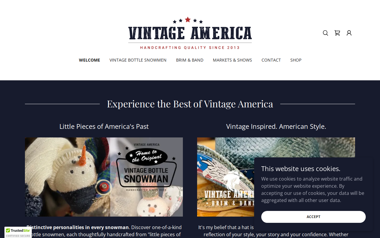 Vintage America website preview