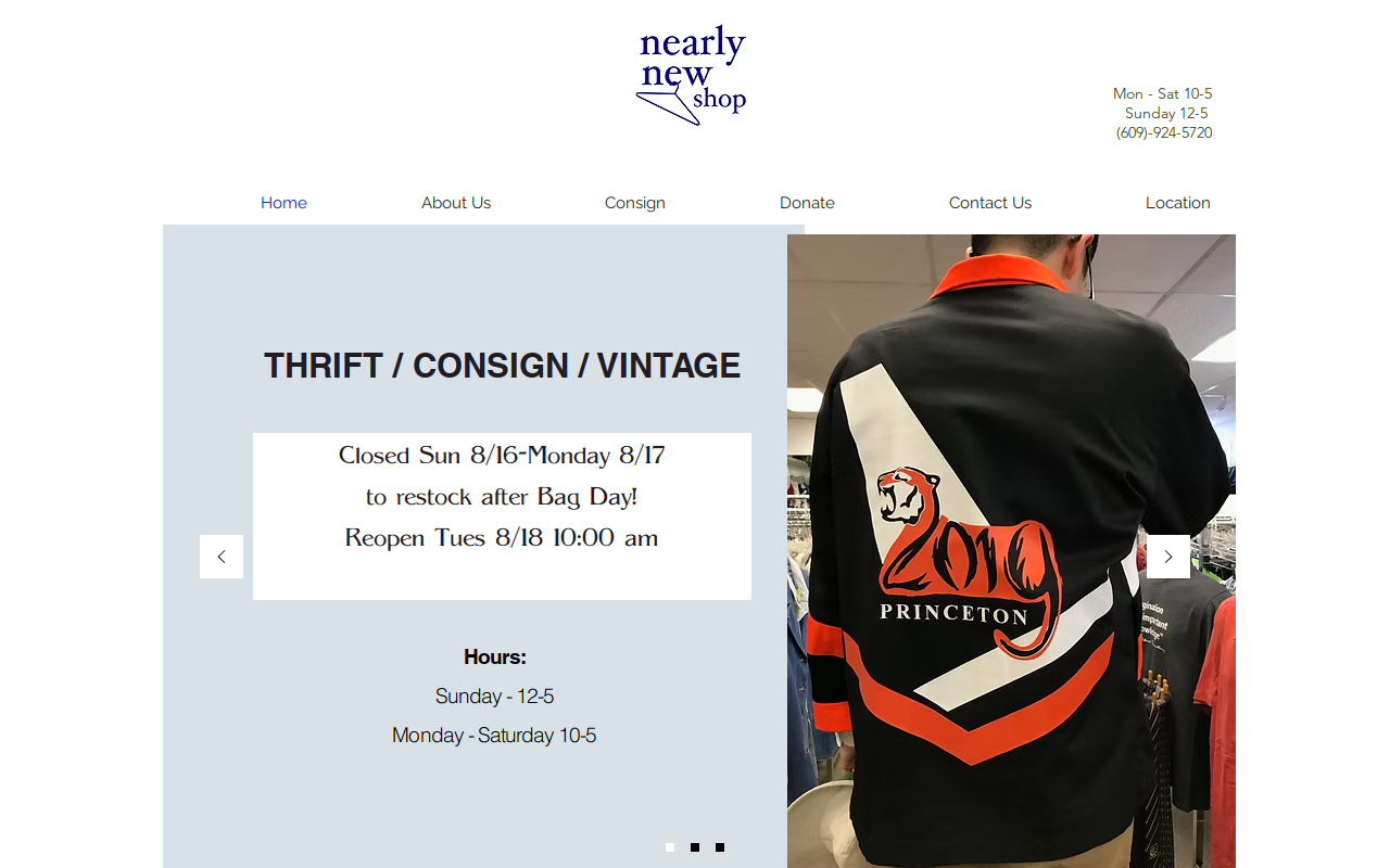 Nearly New Shop website preview