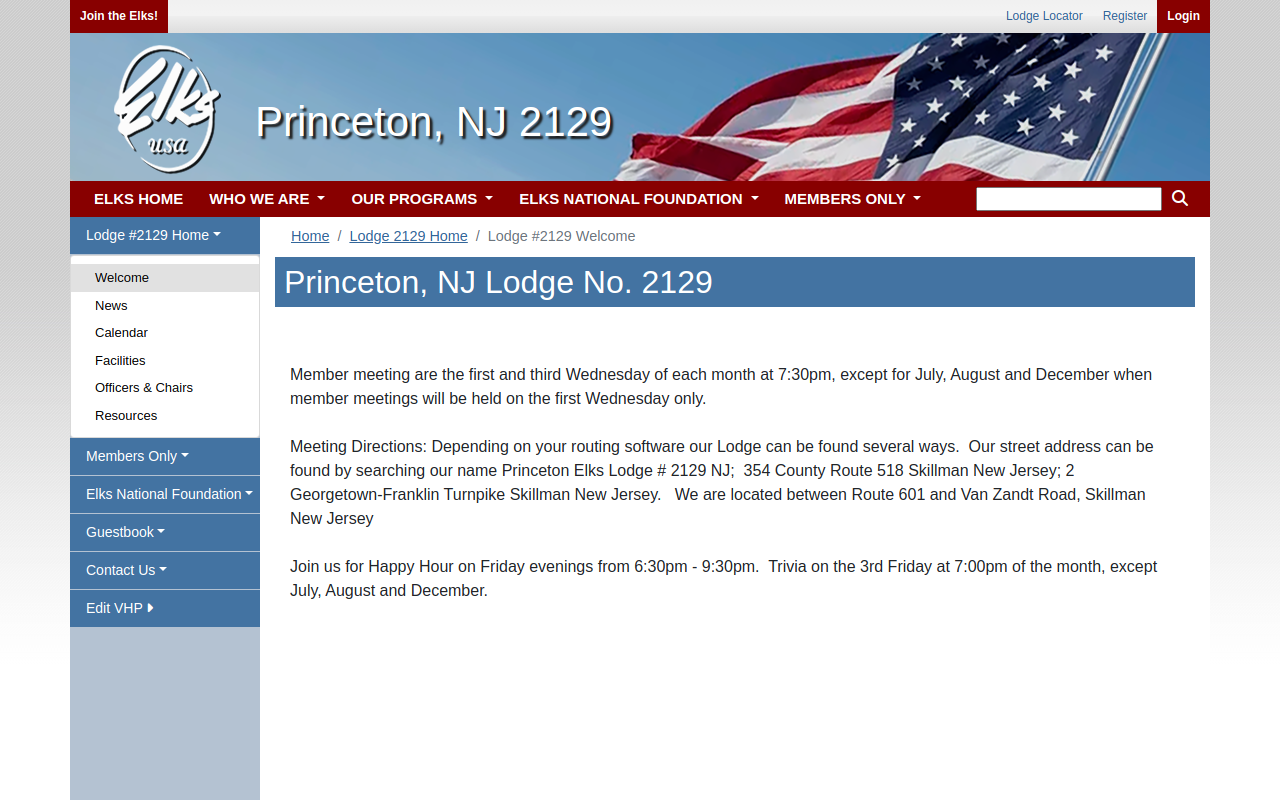 Princeton Elks Thrift Shop website preview