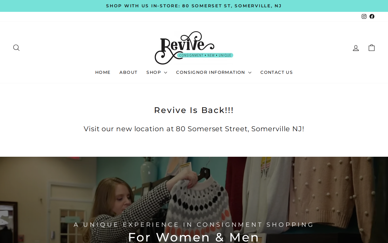 Revive Consignment website preview