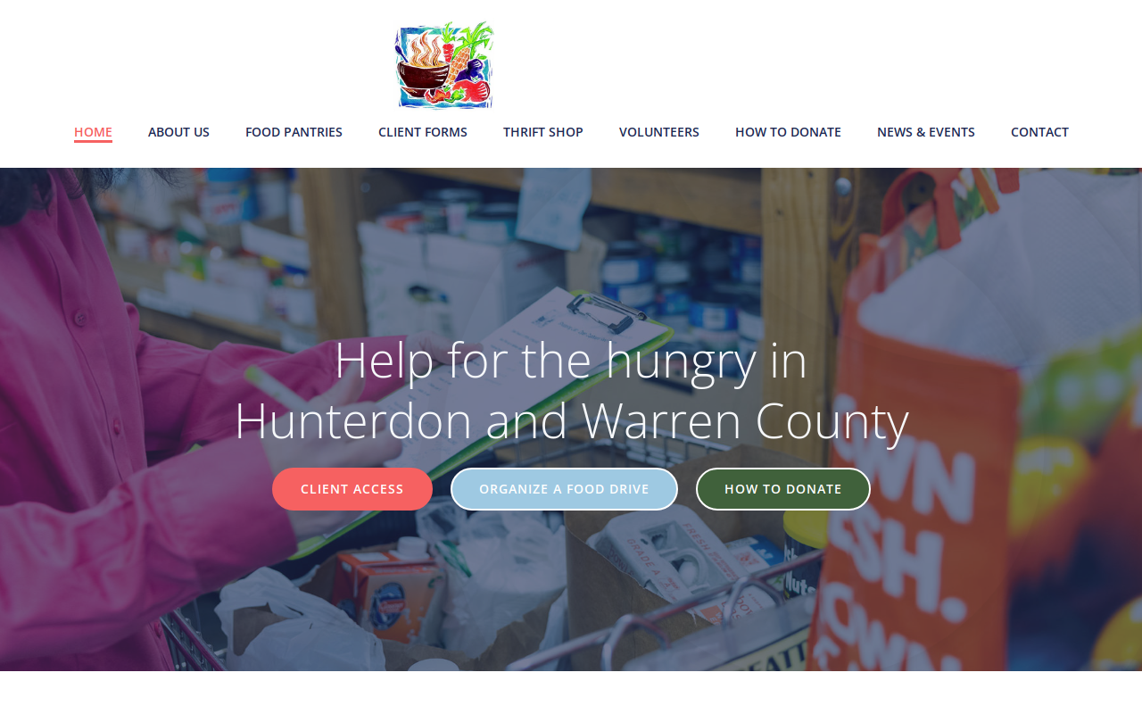Open Cupboard Food Pantry website preview