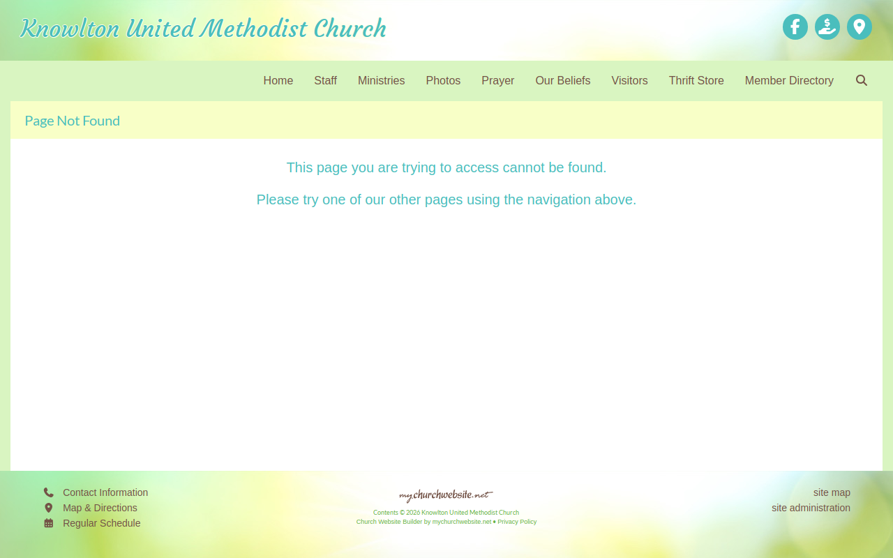 Knowlton United Methodist Church Community Thrift Store website preview