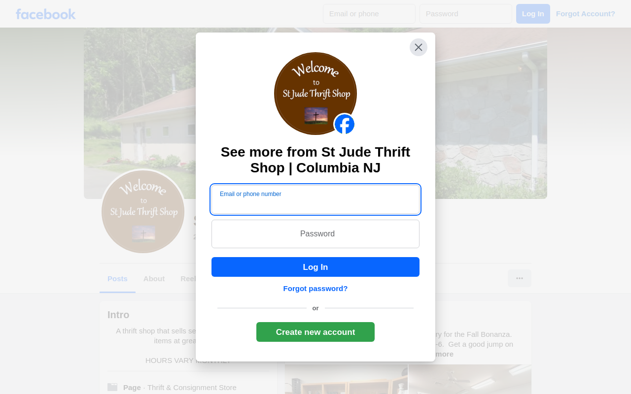 St. Jude Thrift Shop website preview