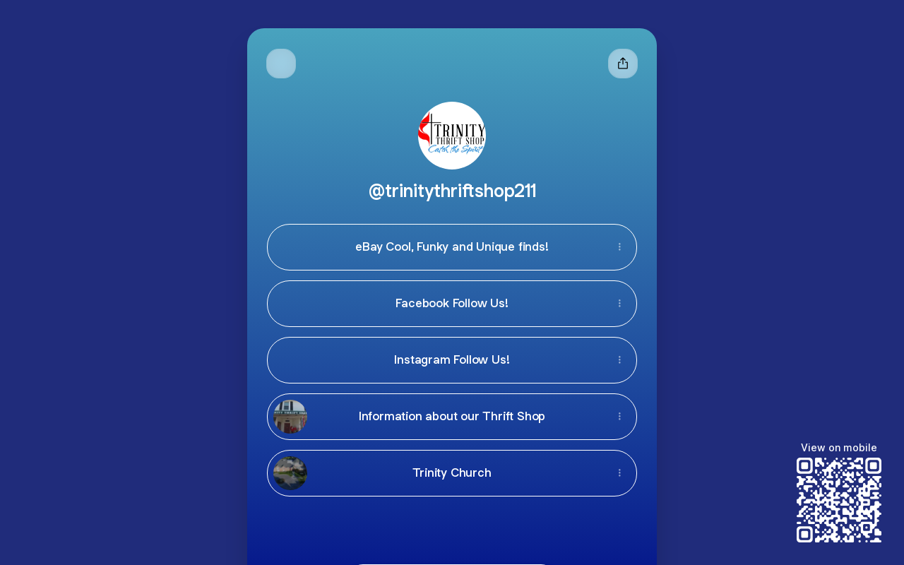 Trinity Thrift Shop website preview