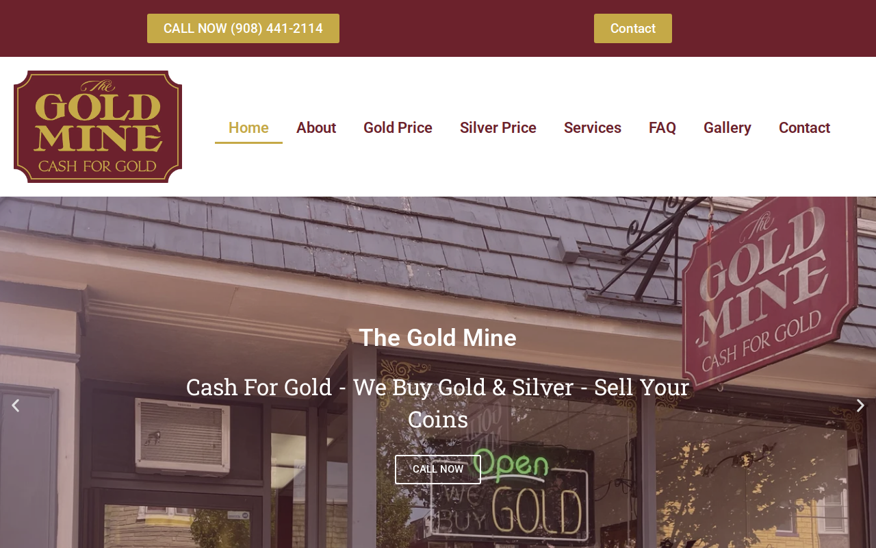 The Gold Mine website preview