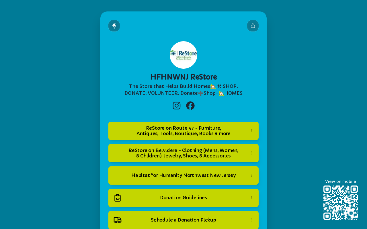 Habitat for Humanity ReStore Route 57 website preview