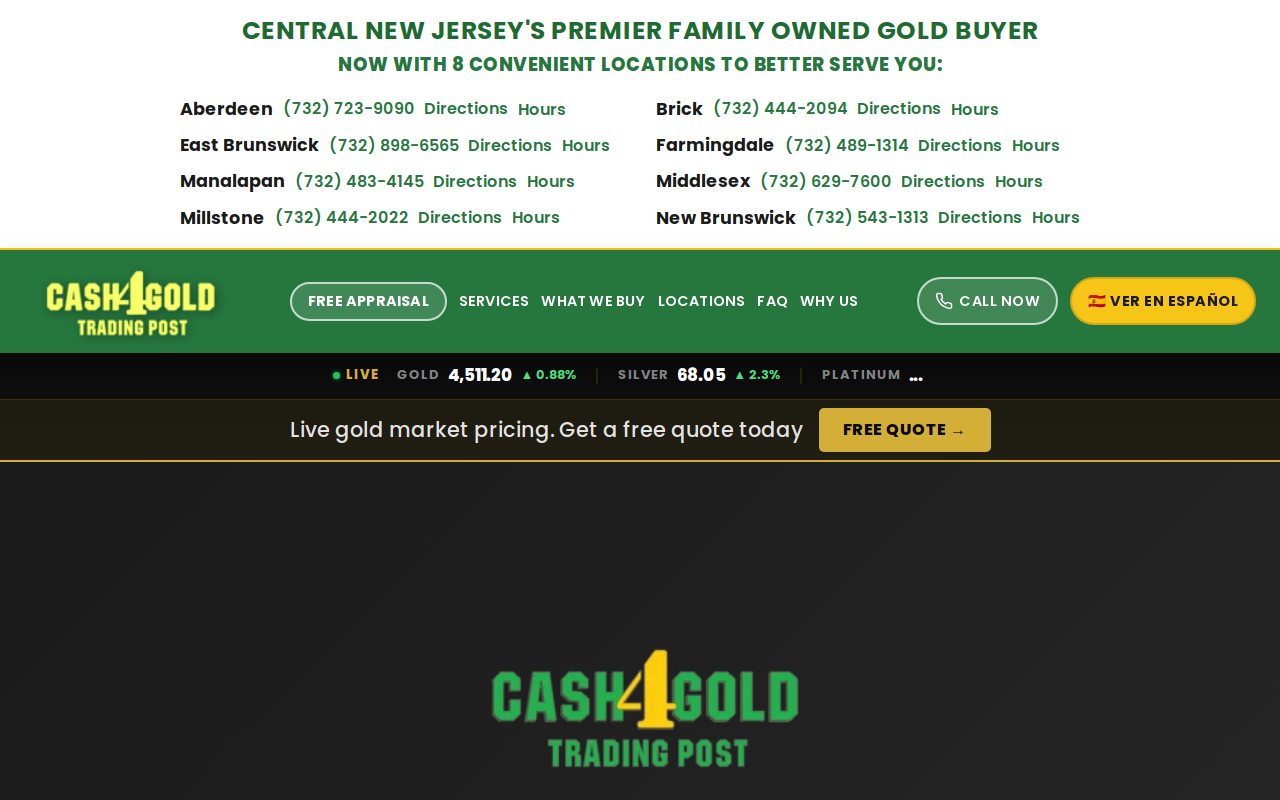 Cash 4 Gold Trading Post website preview