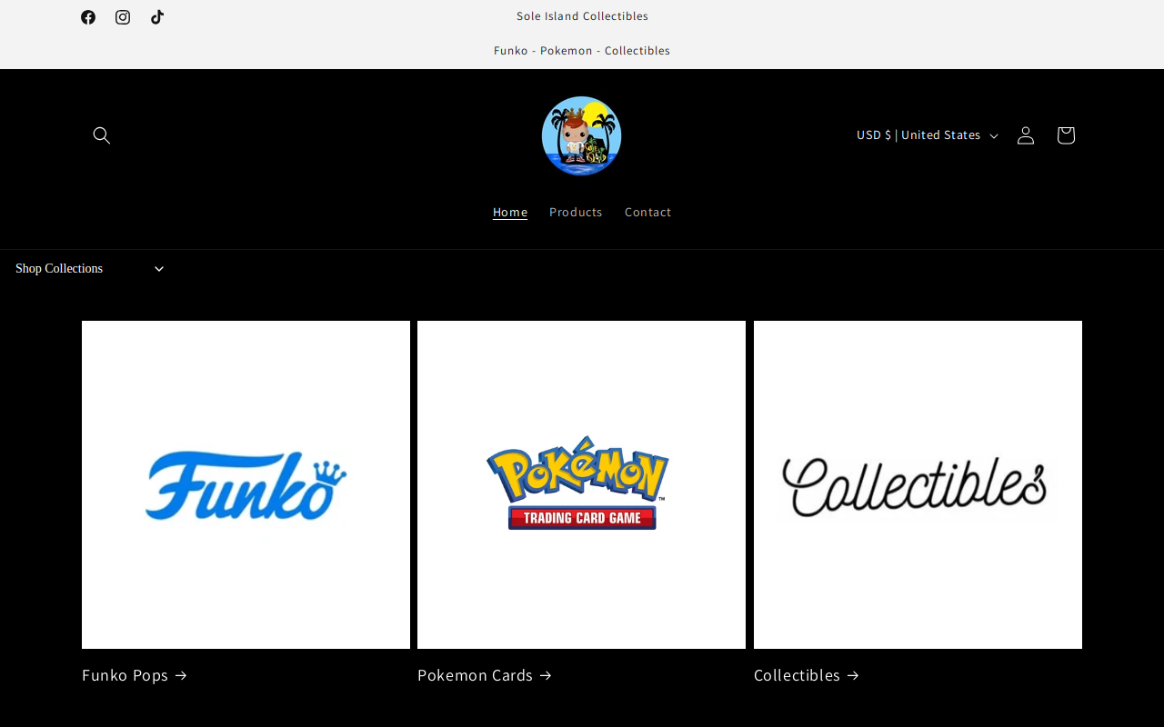 Sole Island website preview