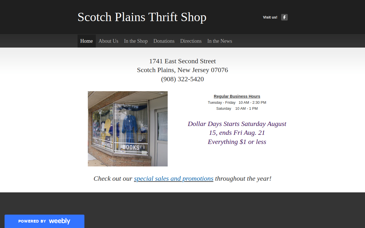 FSP Service League Thrift Shop website preview