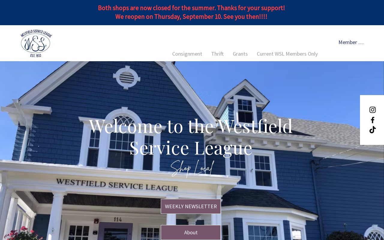 Westfield Service League Thrift Shop website preview