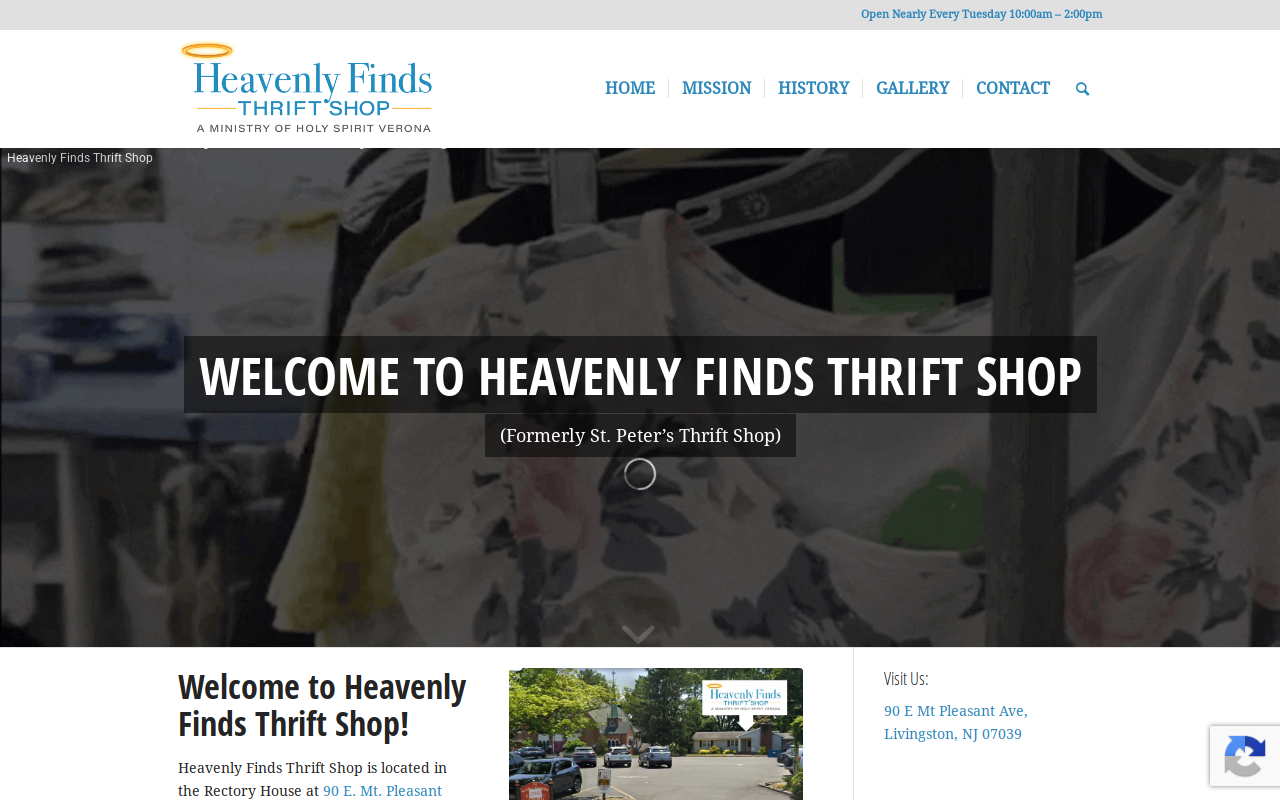Heavenly Finds Thrift Shop website preview