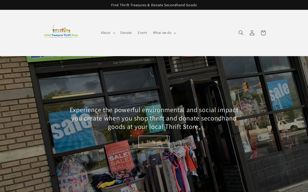Little Treasure Thrift Shop website preview