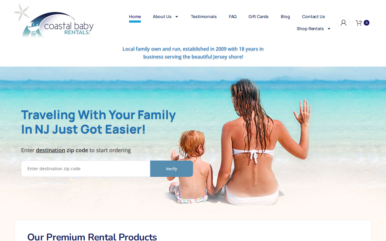 Coastal Baby Rentals website preview