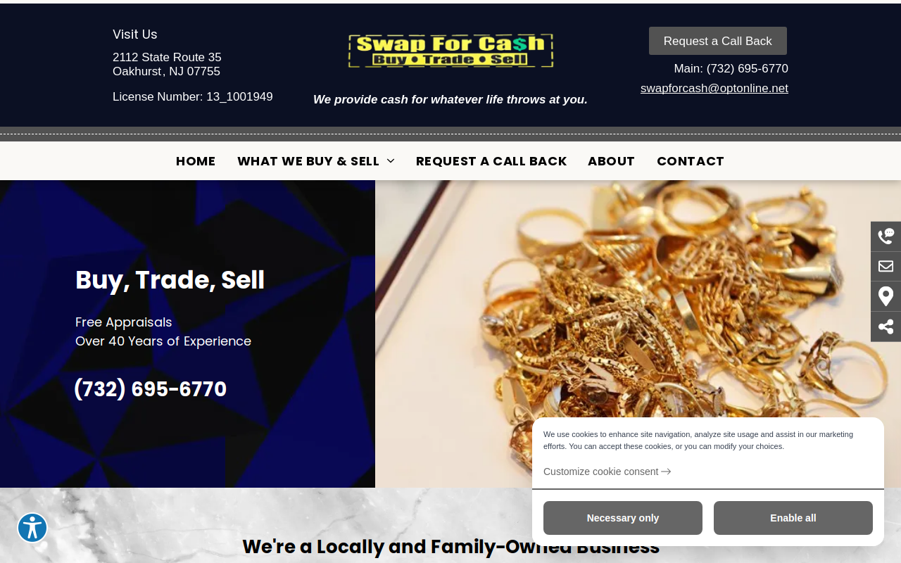 Swap For Cash website preview