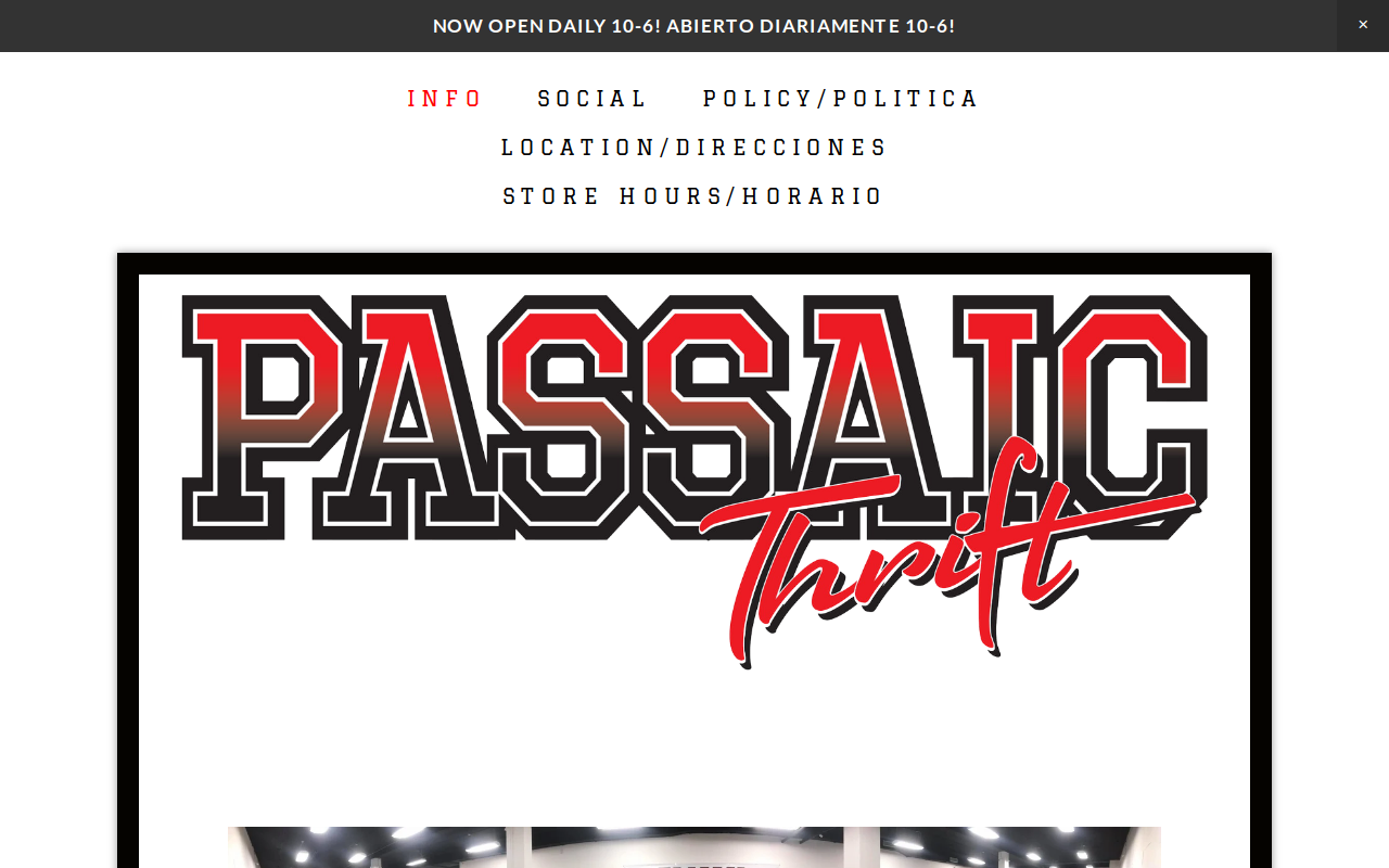 Passaic Thrift Store website preview
