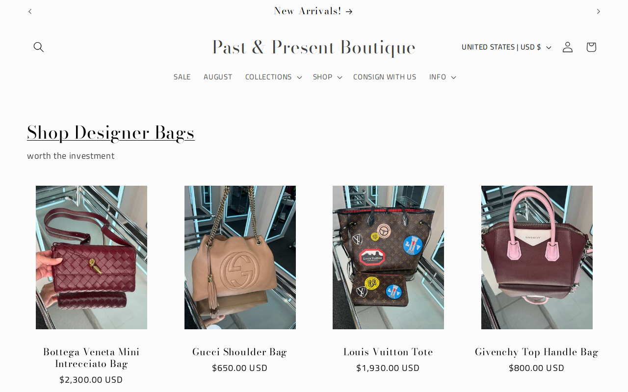 Past & Present Boutique website preview