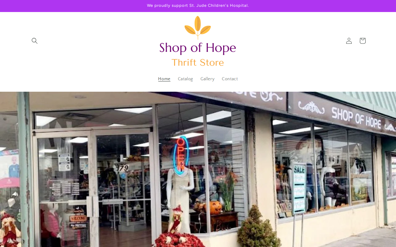 Thrift Shop of Hope website preview