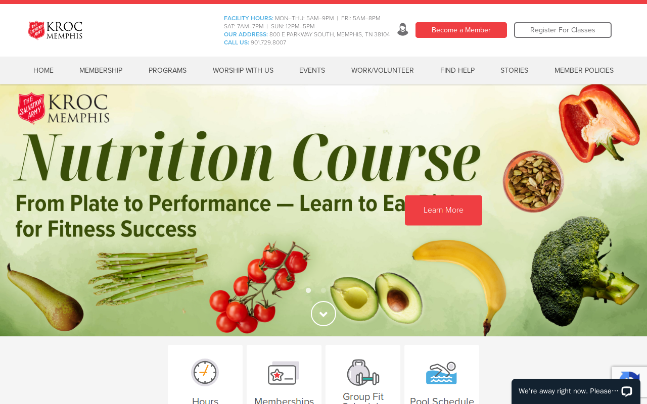 The Salvation Army Memphis Kroc Corps website preview