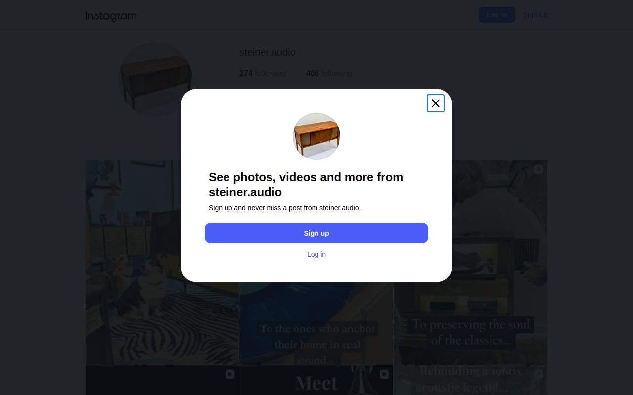 Steiner Audio website preview