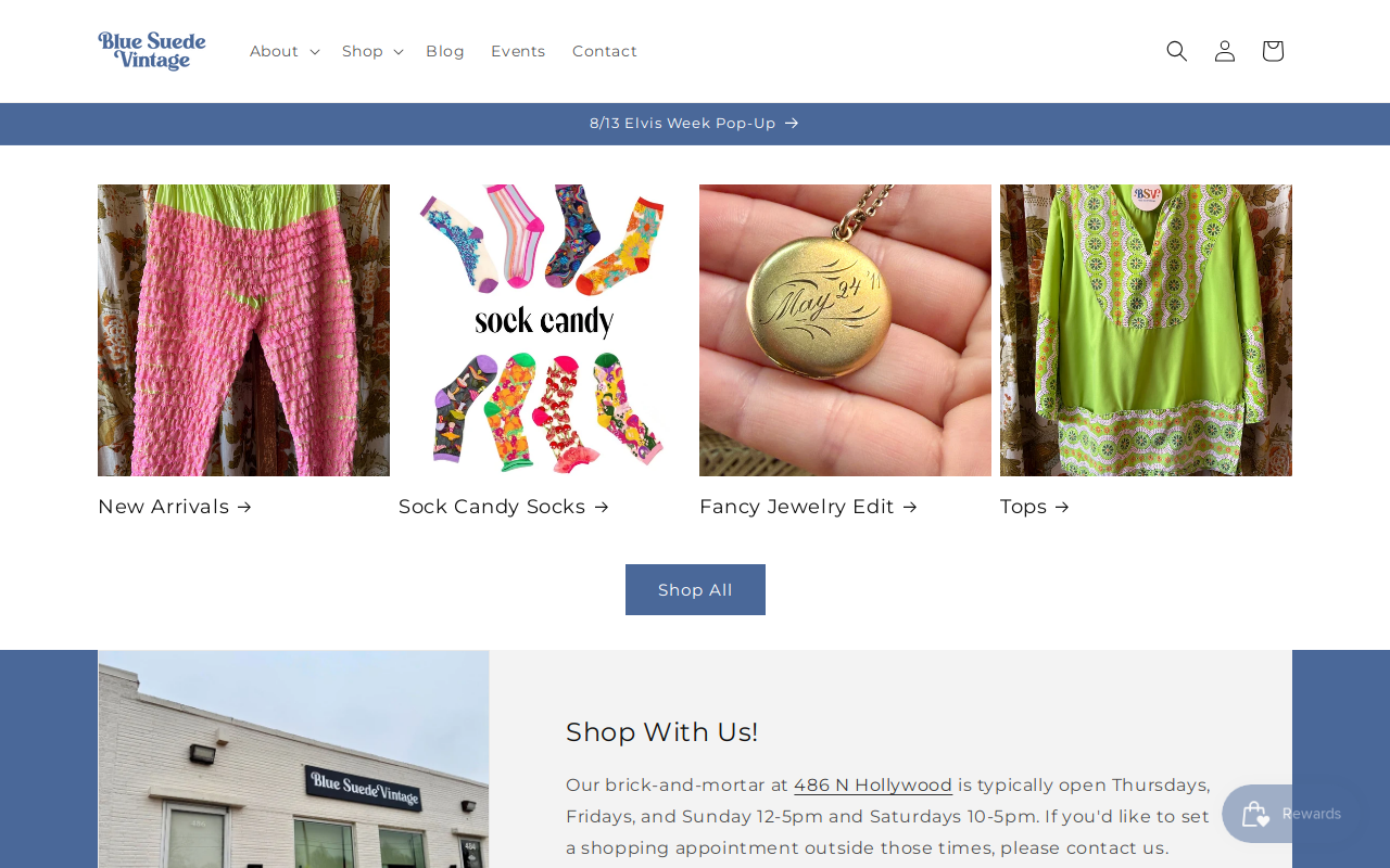 Blue Suede Vintage website preview