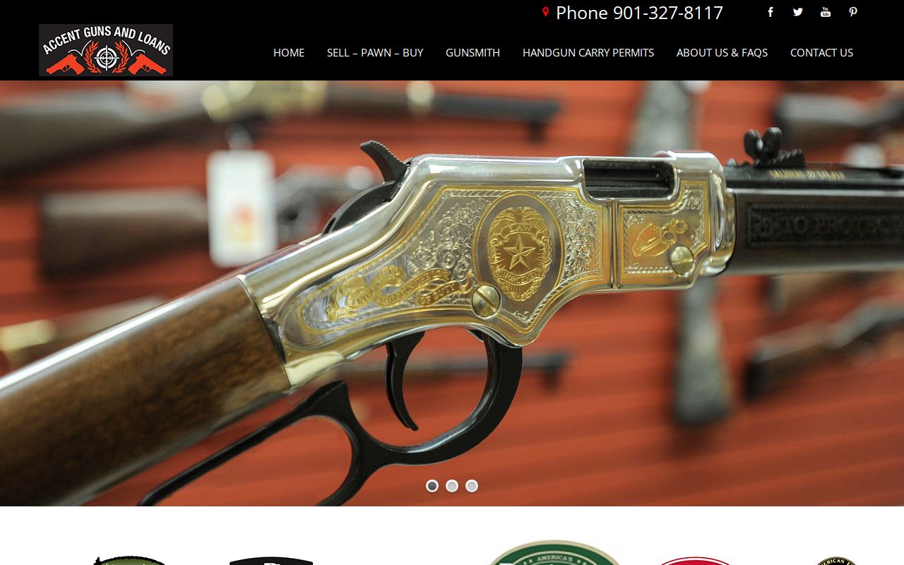 Accent Guns and Loans website preview