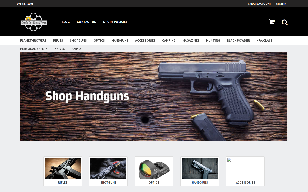 South End Gun & Pawn website preview
