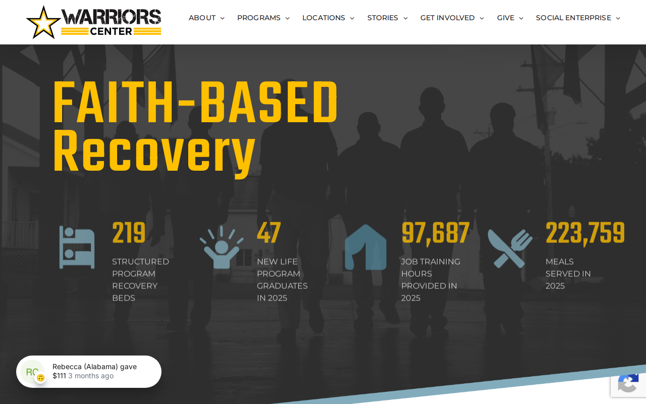 Warriors Center USA Thrift Store website preview