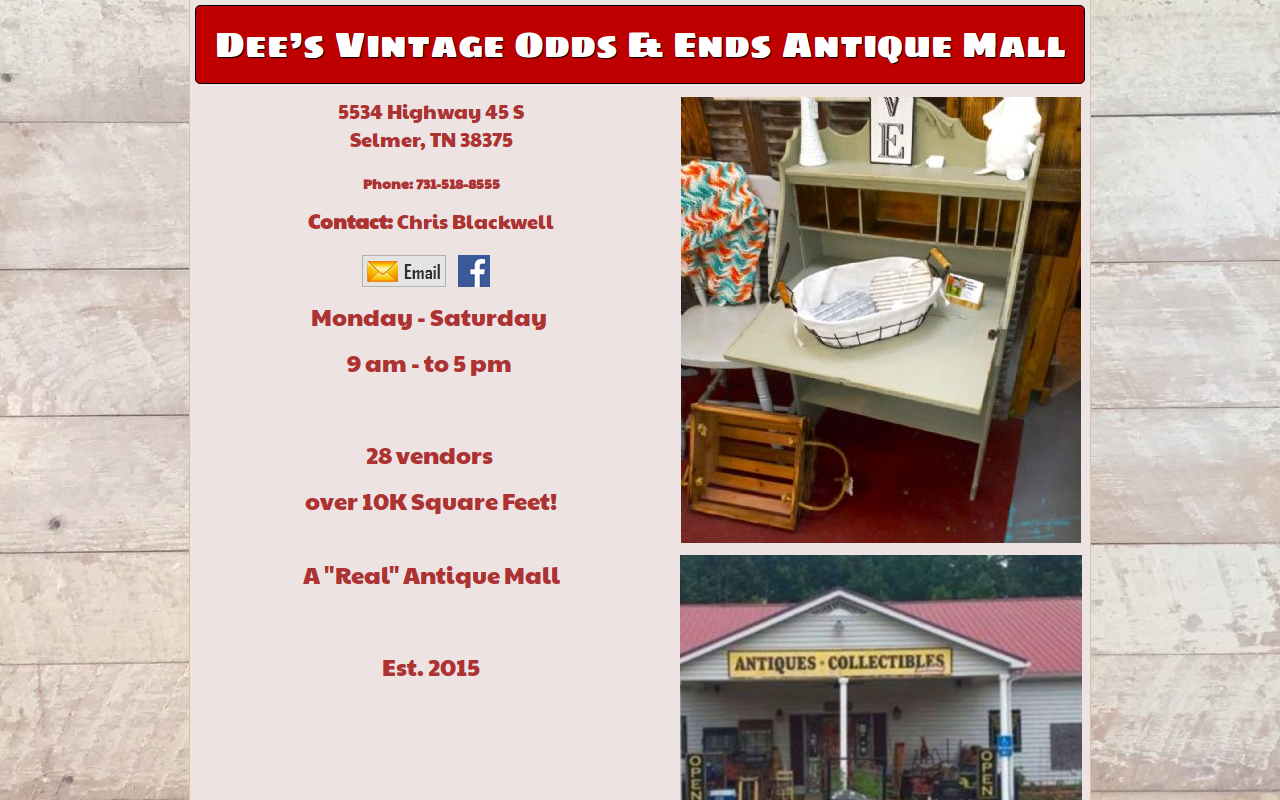 Dee's Vintage Odds & Ends website preview
