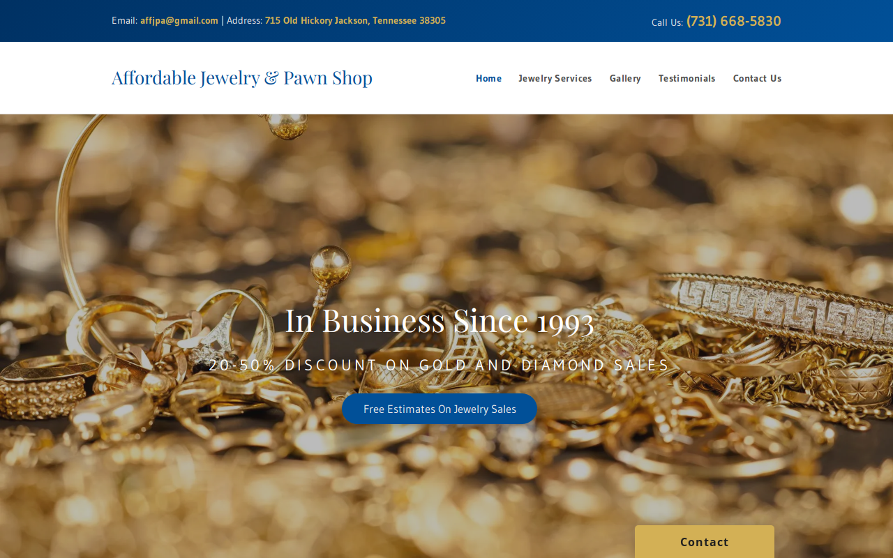 Affordable Jewelry & Pawn Shop website preview