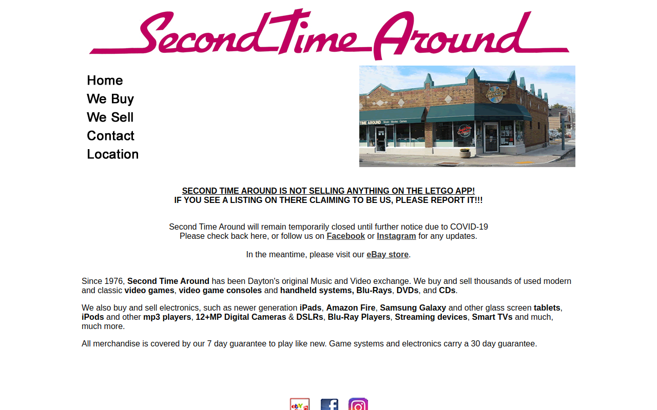 Second Time Around website preview