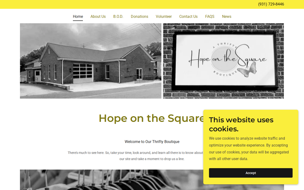 Hope on the Square website preview