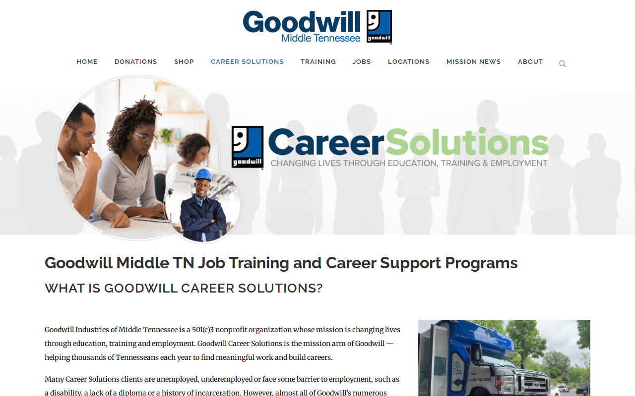 Goodwill Career Solutions website preview