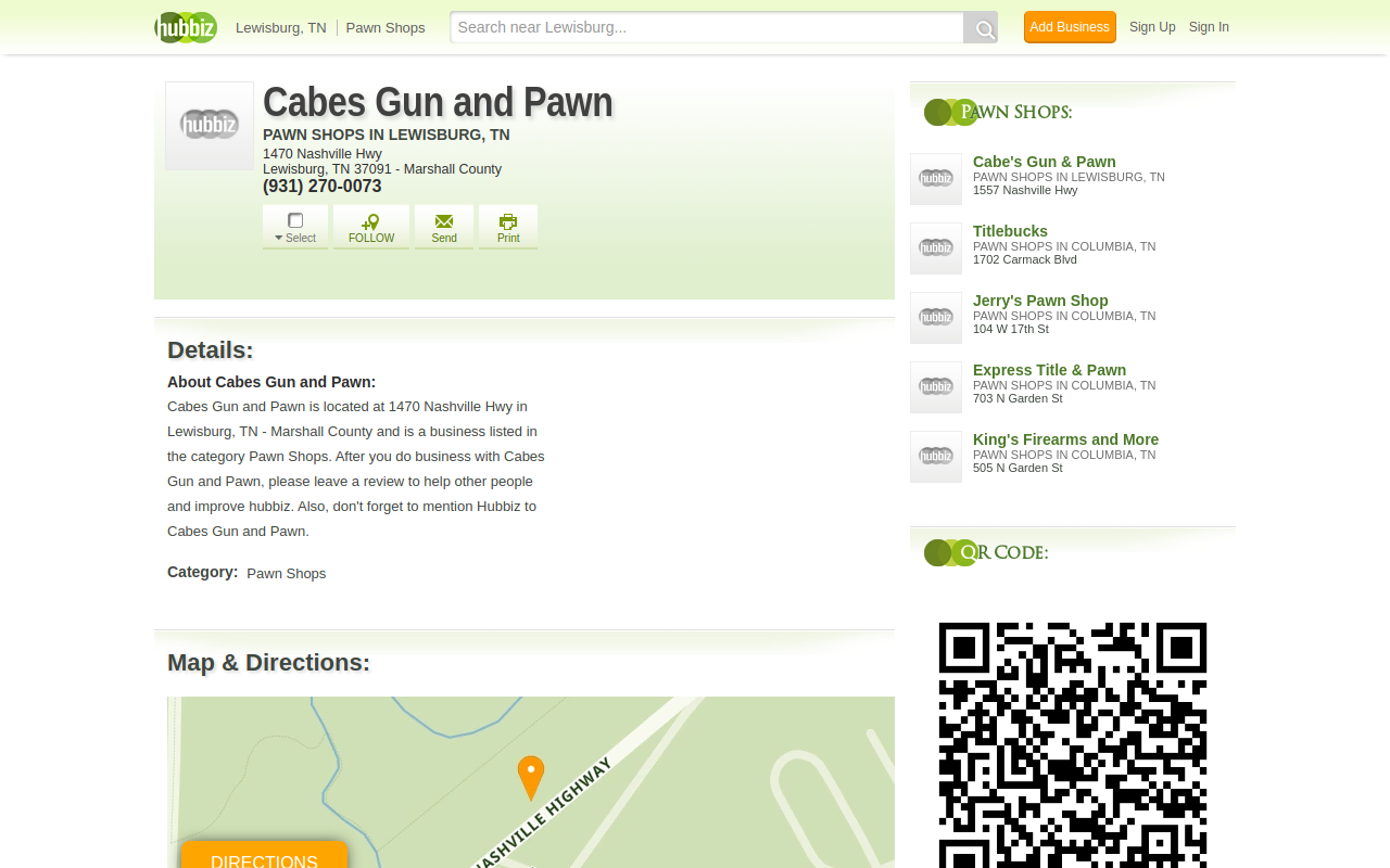 Cabe's Gun and Pawn website preview