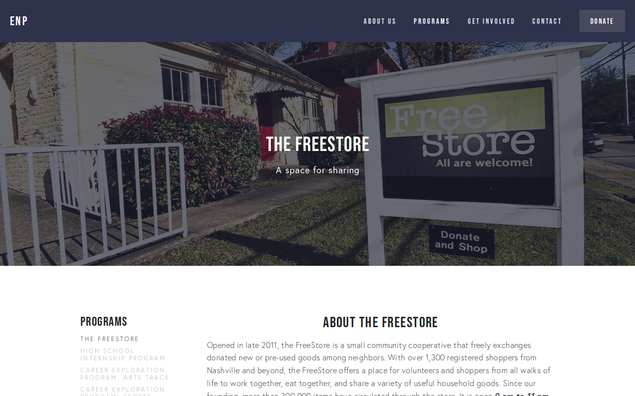 Edgehill Free Store website preview