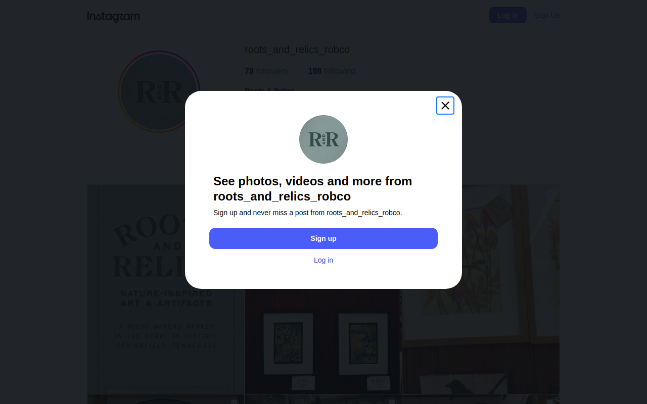 Roots & Relics website preview