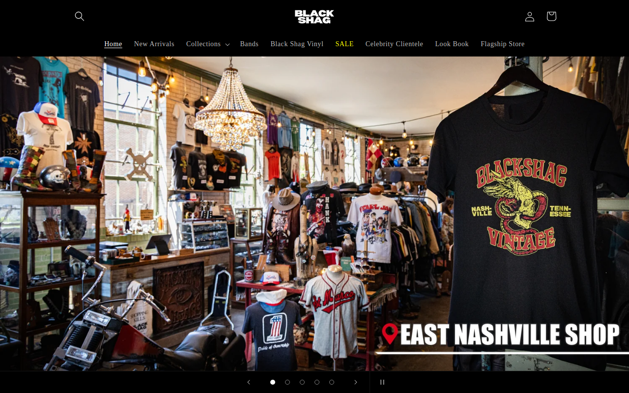 Black Shag Vintage website preview