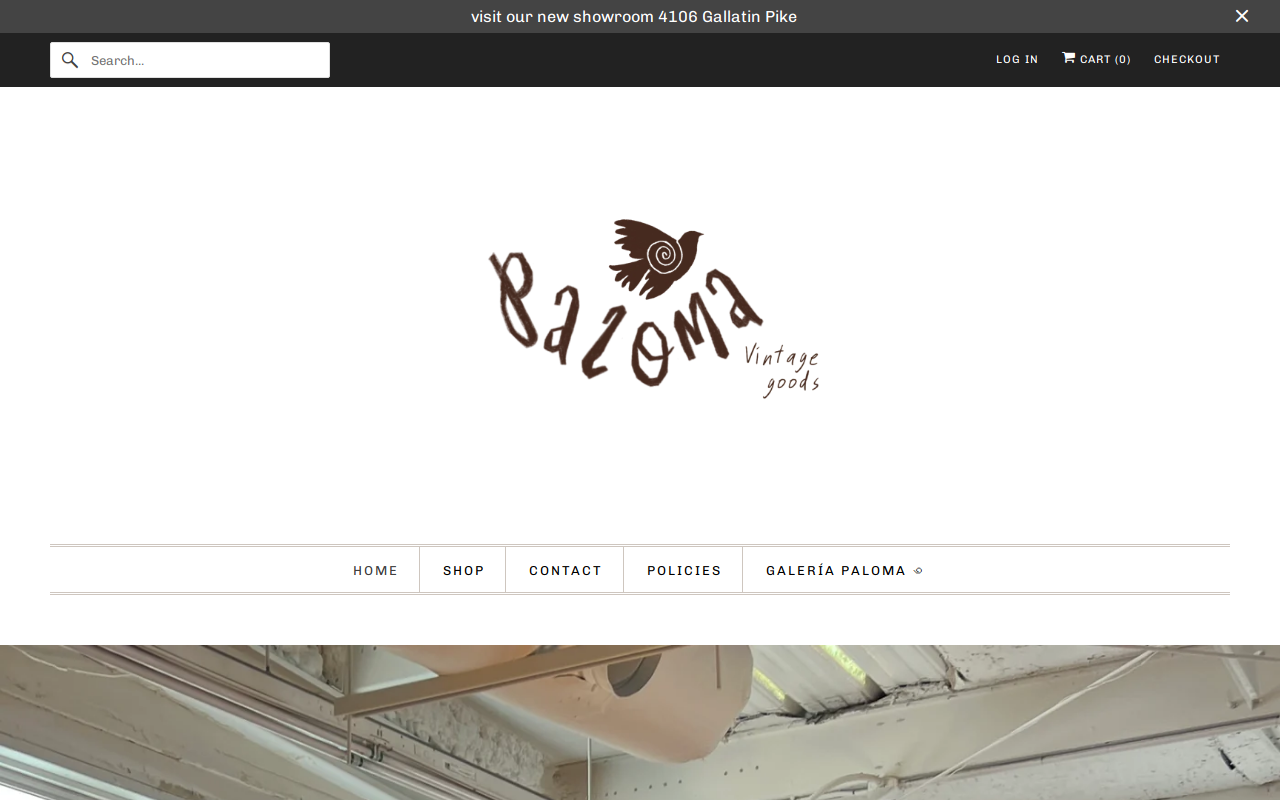 Paloma Vintage Goods website preview