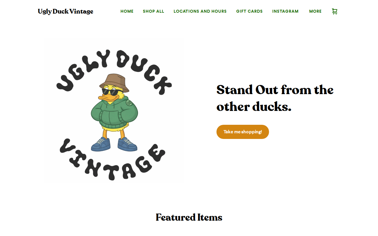 Ugly Duck Vintage website preview