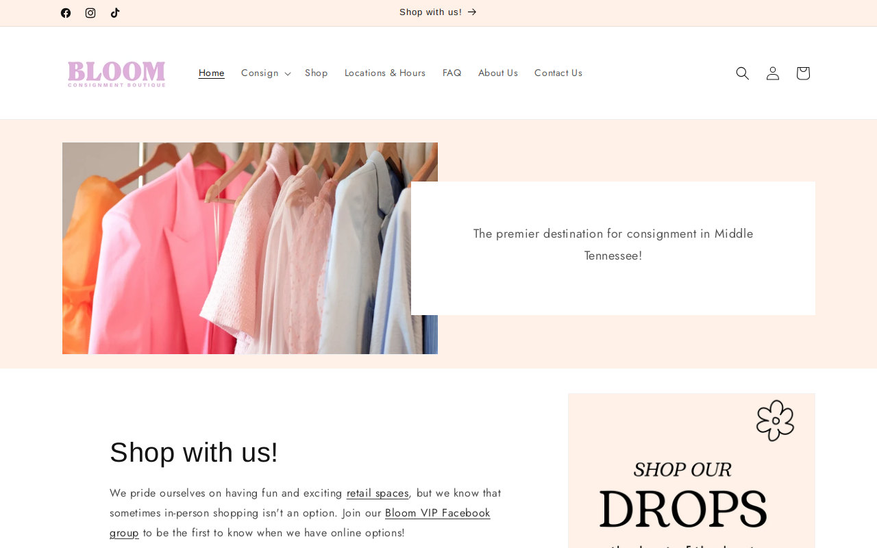 Bloom Consignment Boutique website preview