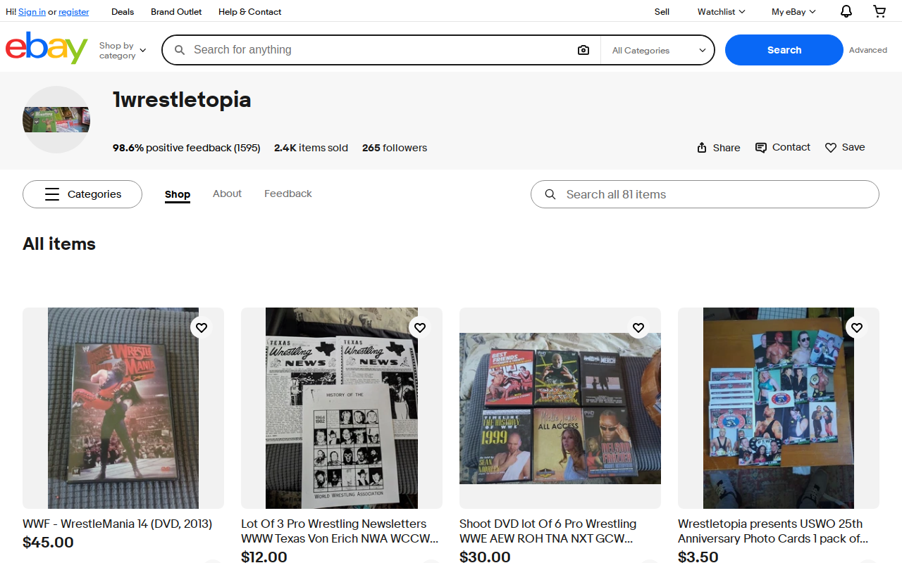 Wrestletopia website preview