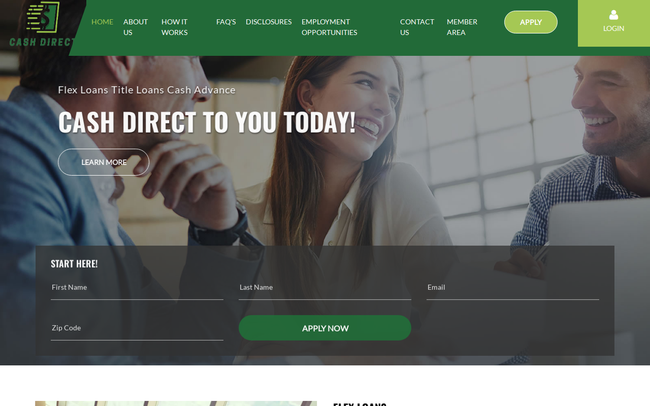 Cash Direct website preview