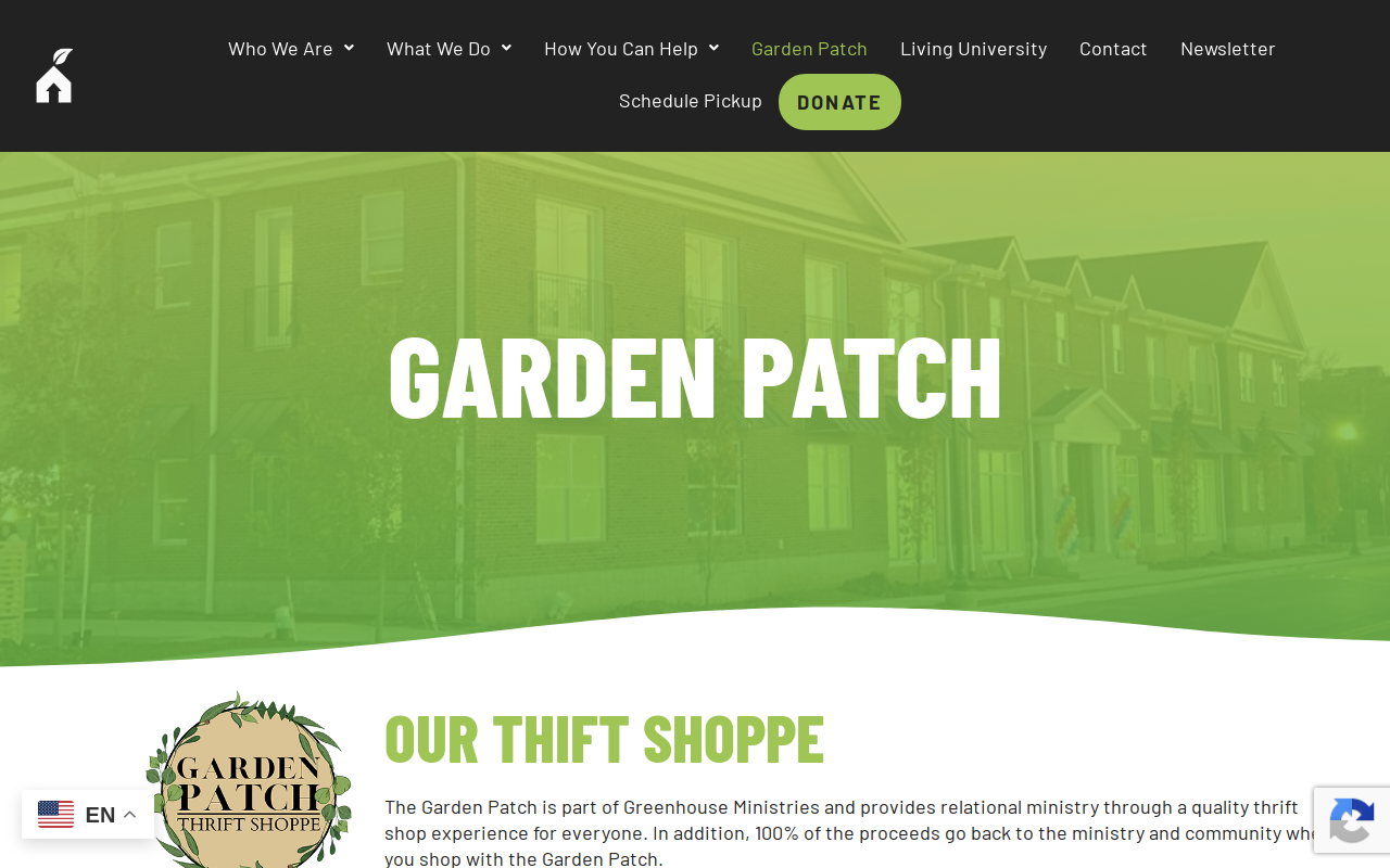 Garden Patch Thrift Shoppe website preview