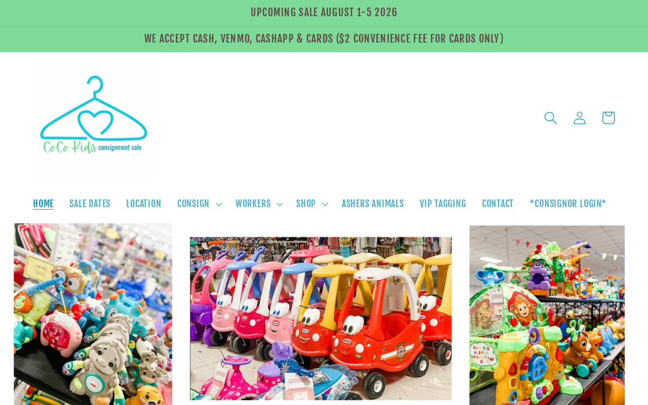 CoCo Kids Consignment Sale website preview