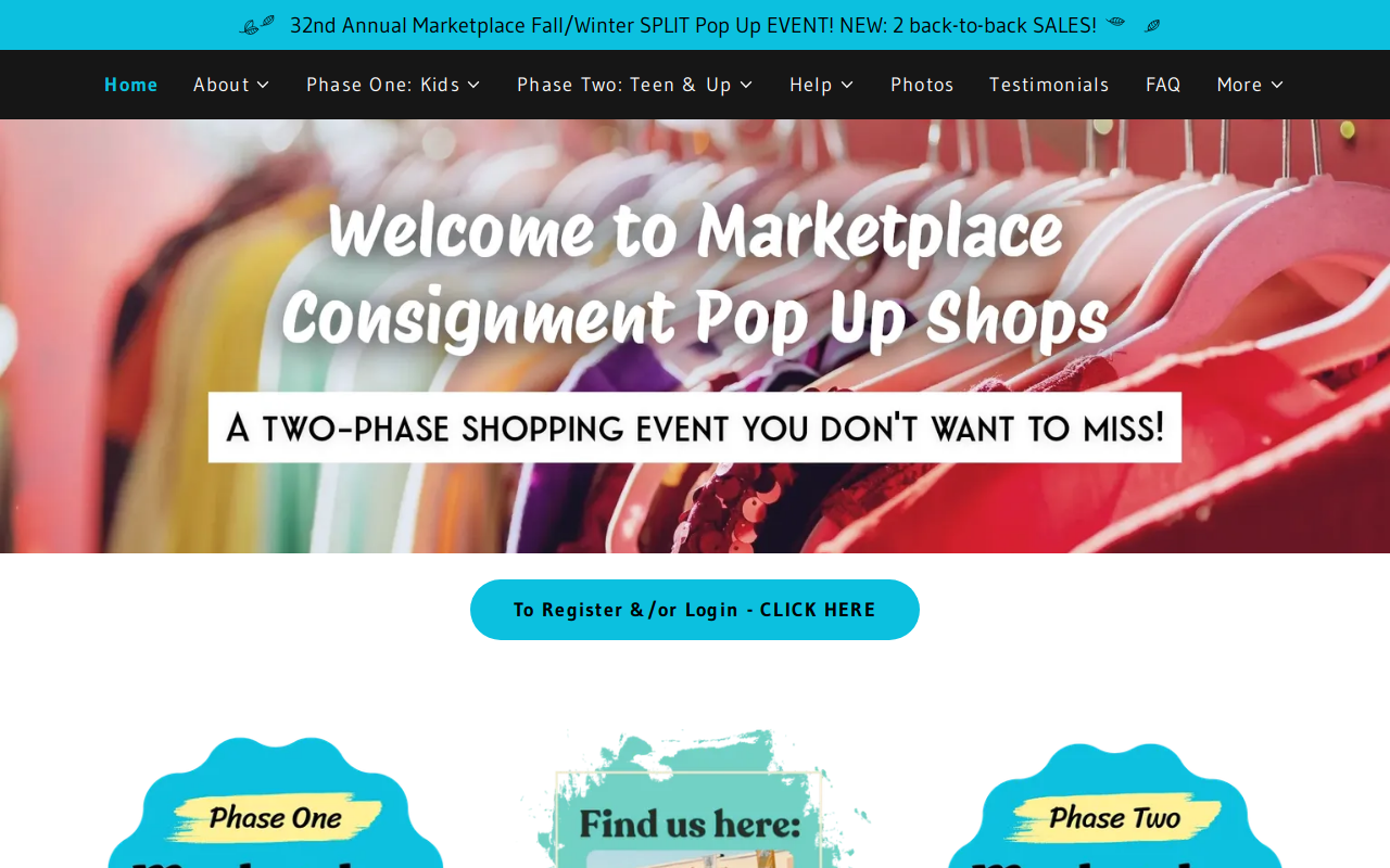 Marketplace Consignment Sale website preview