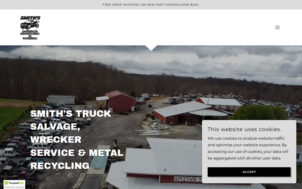 Smith's Truck Salvage website preview
