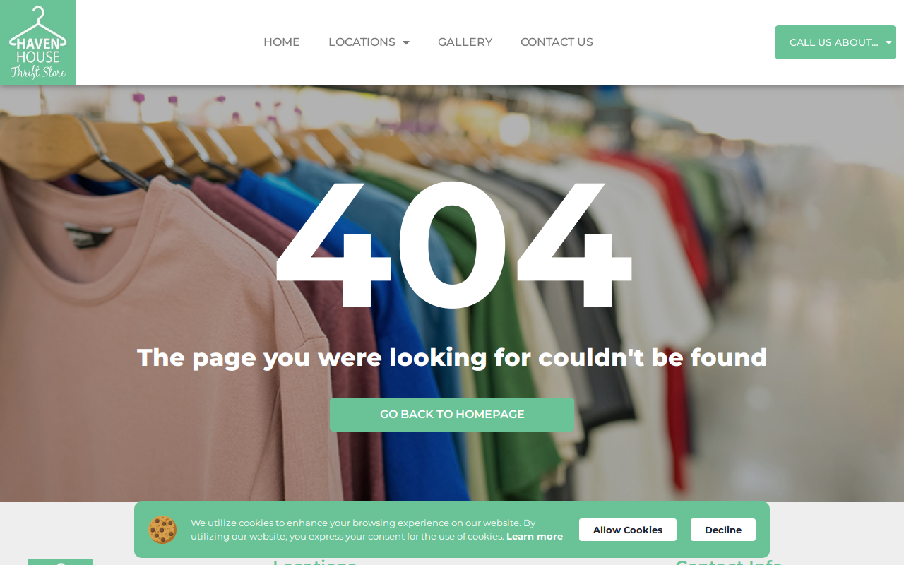 Haven House Thrift Store website preview