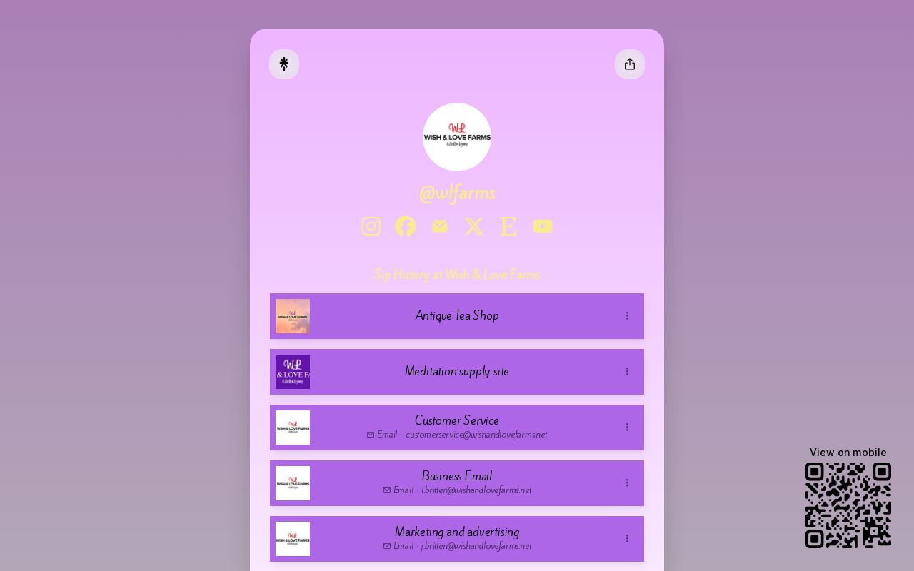 Wish And Love Farms website preview