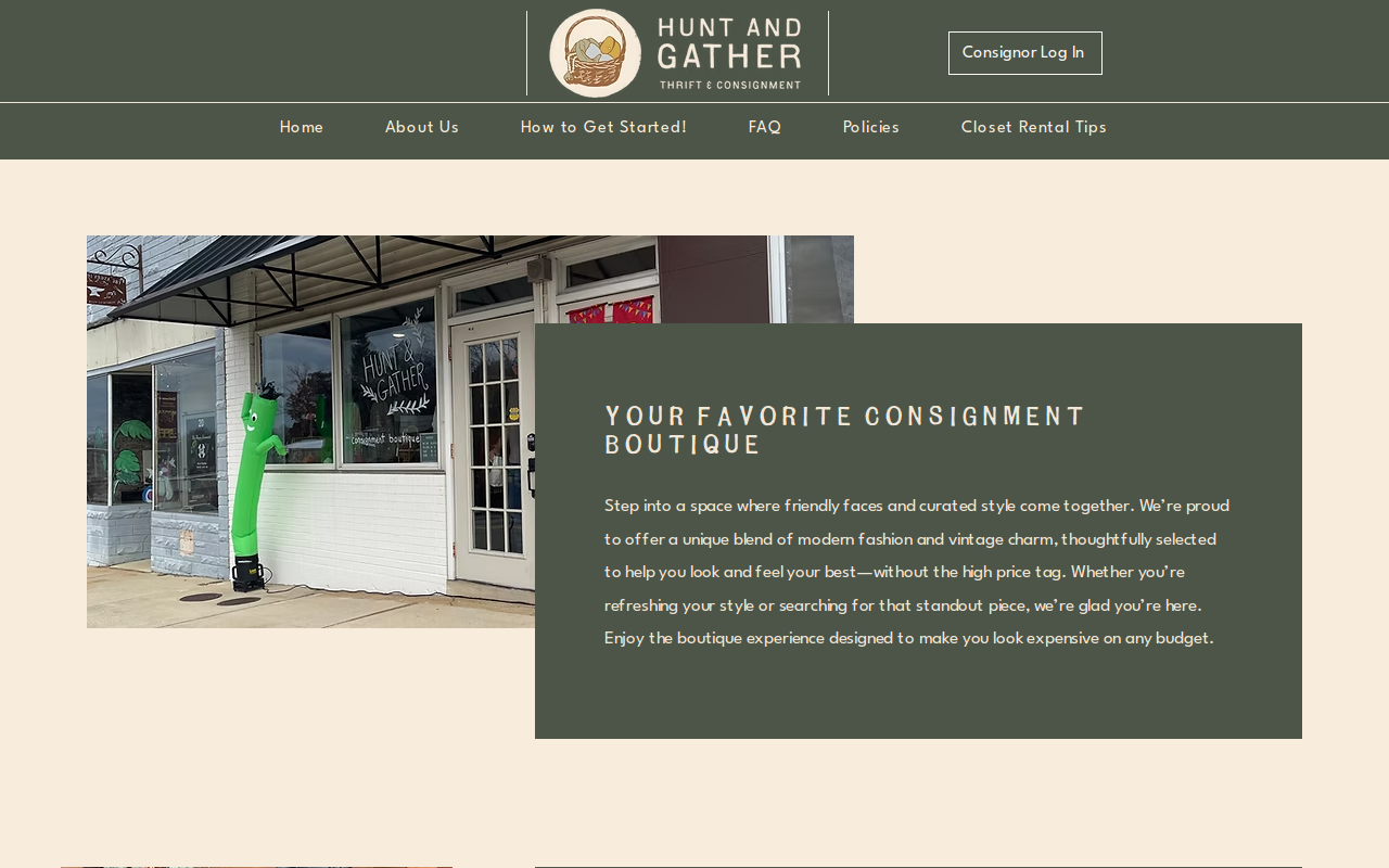 Hunt & Gather website preview